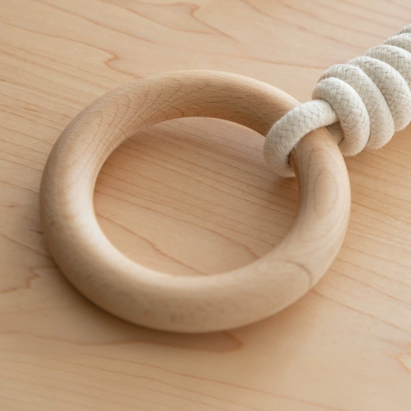 Gymnastic Rings Wooden - ベッド吊り下げリング、ホームトレーニング、フィットネス体操、子供部屋用の無垢材アクセサリー