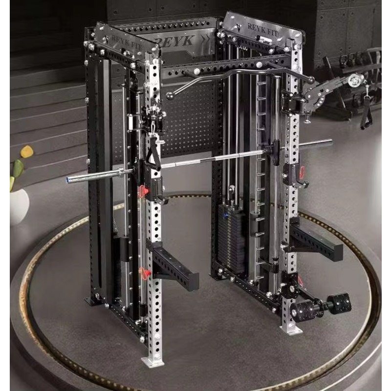 Home Gym Weight Machine - YTYIN多機能スミスマシンステーション ホームジム ハーフケージ パワーラック スチール製 75ポンド以上のウェイトスタック