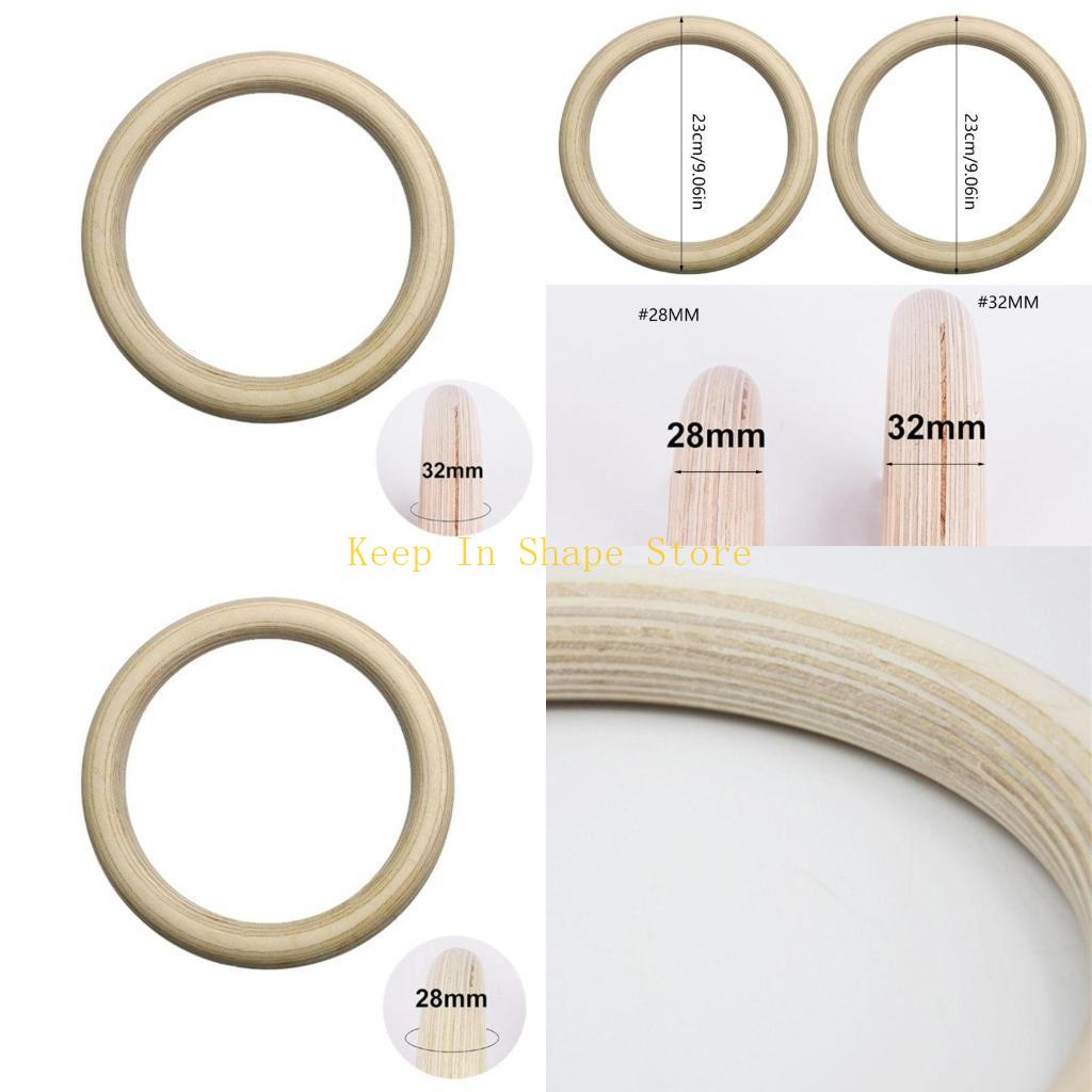 Gymnastic Rings Wooden - U1JC 1 個フィットネス高耐久ジムトレーニングリング機器ジムリング、木製体操リング