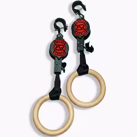 Gymnastic Rings Wooden - バーチフィットネスリング 高耐荷重調整可能 ホーム体操器具 スタンピングプルアップリング 木製