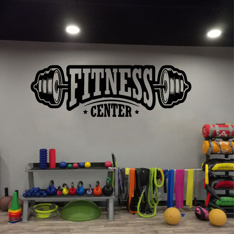 Home Gym Aesthetic - ジムビニール装飾壁デカールフィットネスクラブ壁装飾ステッカー家の装飾アクセサリーフィットネスセンターアート壁画 G606