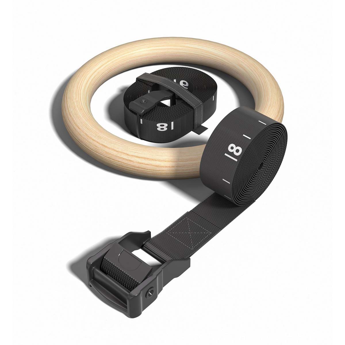 Gymnastic Rings Wooden - 調節可能な木製体操リング 28mm 32mm 二重層番号付きストラップ ロック式カラビナ付き 全身運動用リング