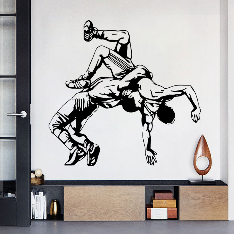 レスリングスロー壁デカールビニールレスラースポーツジム格闘技 - Home Gym Aesthetic のレビューと価格