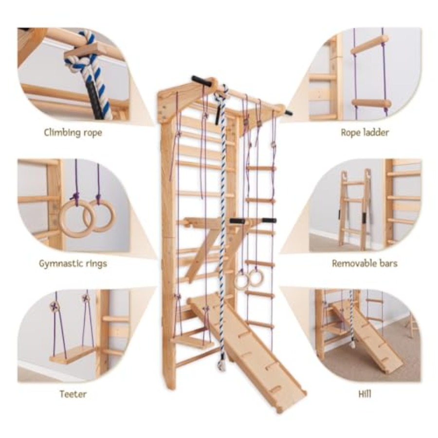 スウェーデン式ラダーウォールバー 家庭用ジム向け 無垢材 ナ - Gymnastic Rings Wooden のレビューと価格