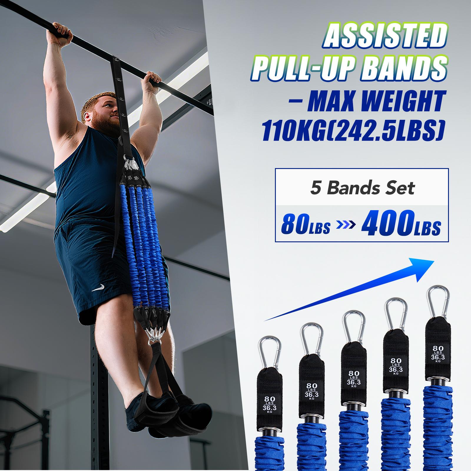 ヘビーデューティー懸垂補助バンドセット 4x80ポンド 調節 - Home Gym Weight Machine のレビューと価格