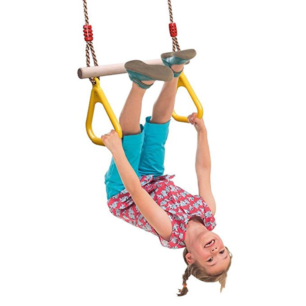 屋内外で楽しめるブランコセット、裏庭用木製バー、体操リング、 - Gymnastic Rings Wooden のレビューと価格