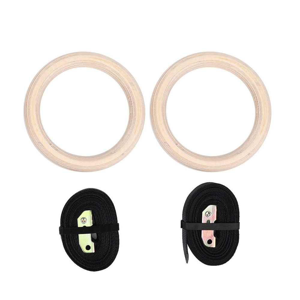 フィットネストレーニング体操リング木製ジムリング調節可能な番 - Gymnastic Rings Wooden のレビューと価格