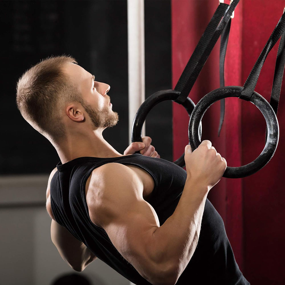 フィットネストレーニング体操リング木製ジムリング調節可能な番 - Gymnastic Rings Wooden のレビューと価格