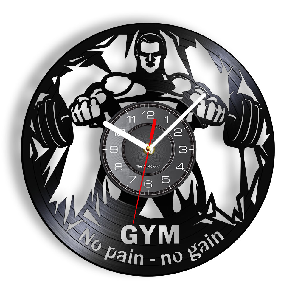 痛みなしゲインなしジム壁掛け時計フィットネスビニールレコード - Home Gym Aesthetic のレビューと価格