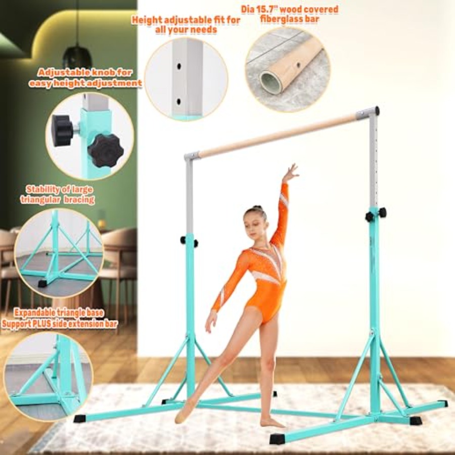ホームジムトレーニング用体操バー、ブナ材被覆グラスファイバー - Gymnastic Rings Wooden のレビューと価格