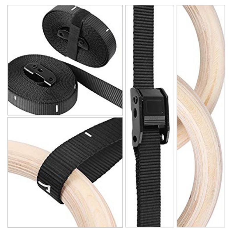 ホームフィットネスエクササイズ用の調整可能なストラップ,オプ - Gymnastic Rings Wooden のレビューと価格