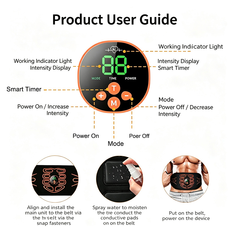 腹部調子を整えるベルトスマート腹筋トレーナー筋肉トーナーボデ - Home Gym Weight Machine のレビューと価格