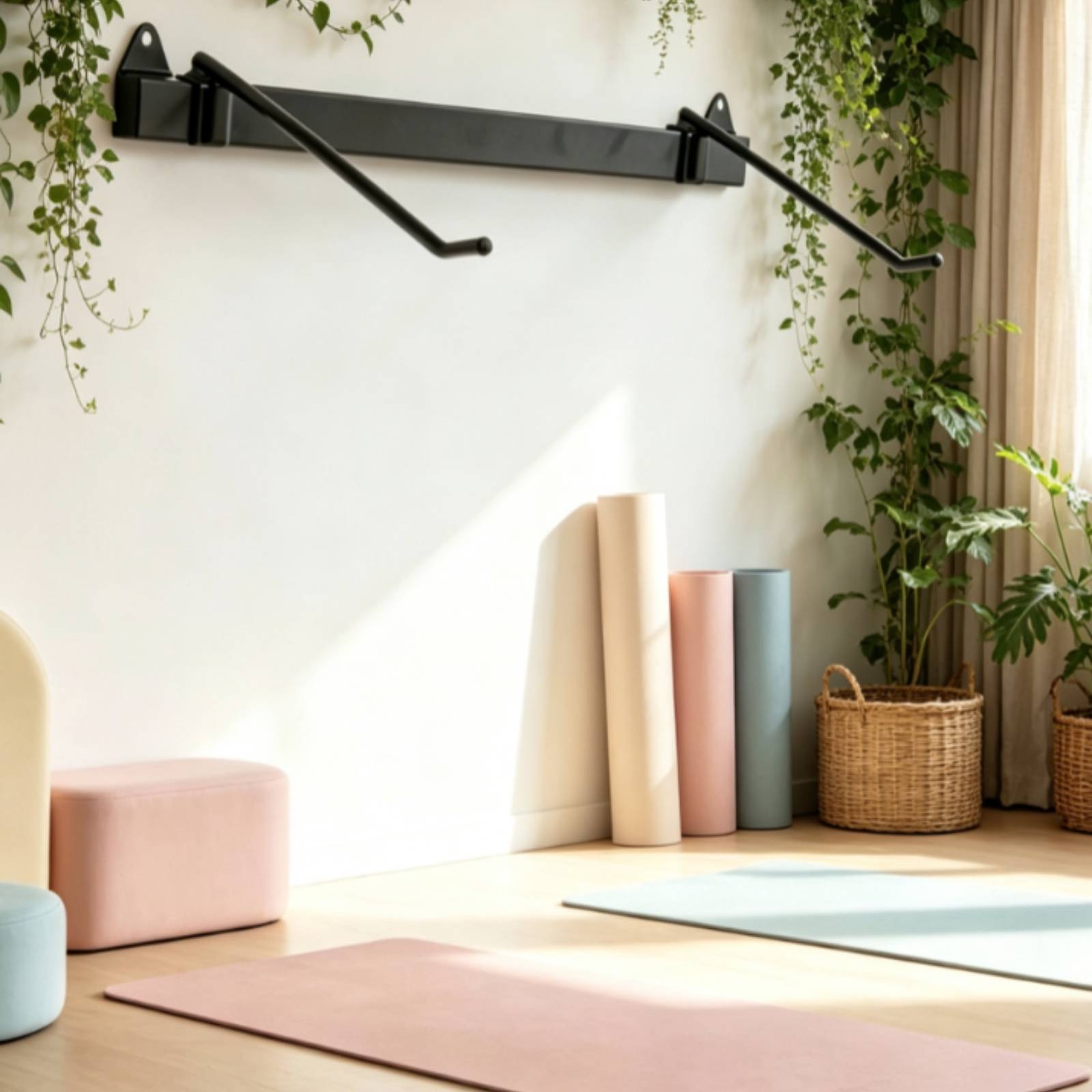 エクササイズマット収納ラック 金属製エクササイズマットラック - Home Gym Installation のレビューと価格