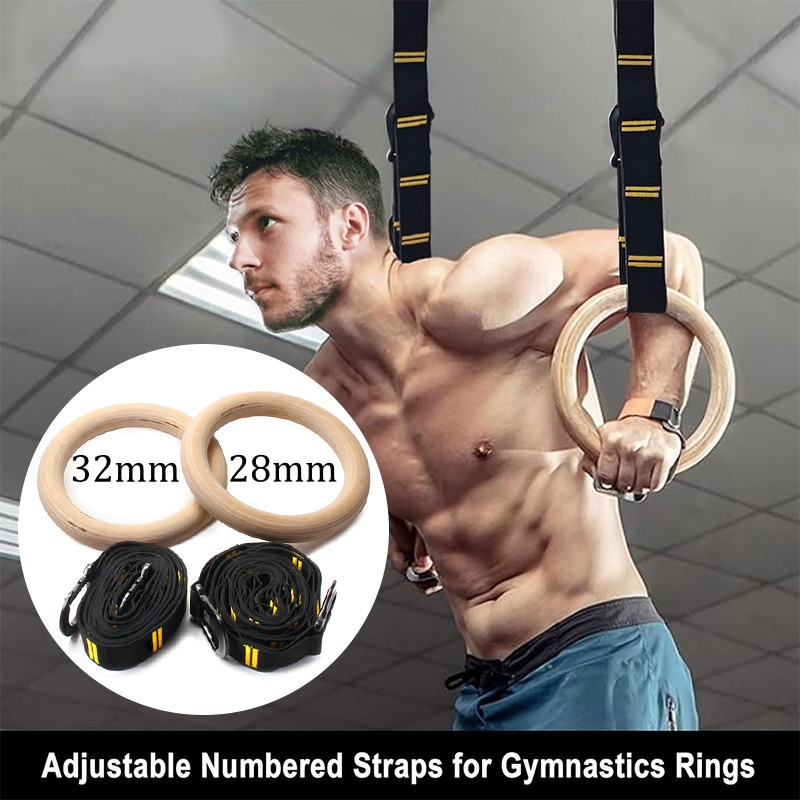 28mm 32mm プルアップ体操リング 吊り下げ式滑り止め - Gymnastic Rings Wooden のレビューと価格