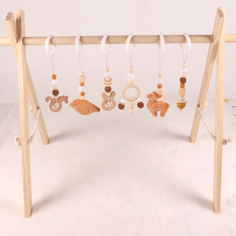 6 個木製赤ちゃんのおもちゃ木製ブナアクティビティジムフレー - Home Gym Aesthetic のレビューと価格