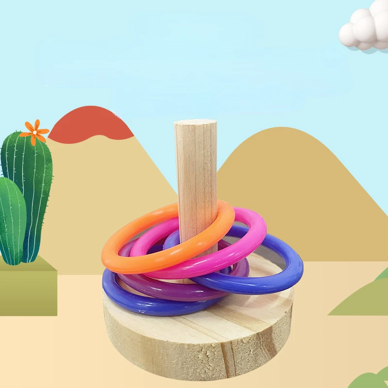 木製インタラクティブオウムリングおもちゃ教育運動刺激楽しい遊 - Gymnastic Rings Wooden のレビューと価格