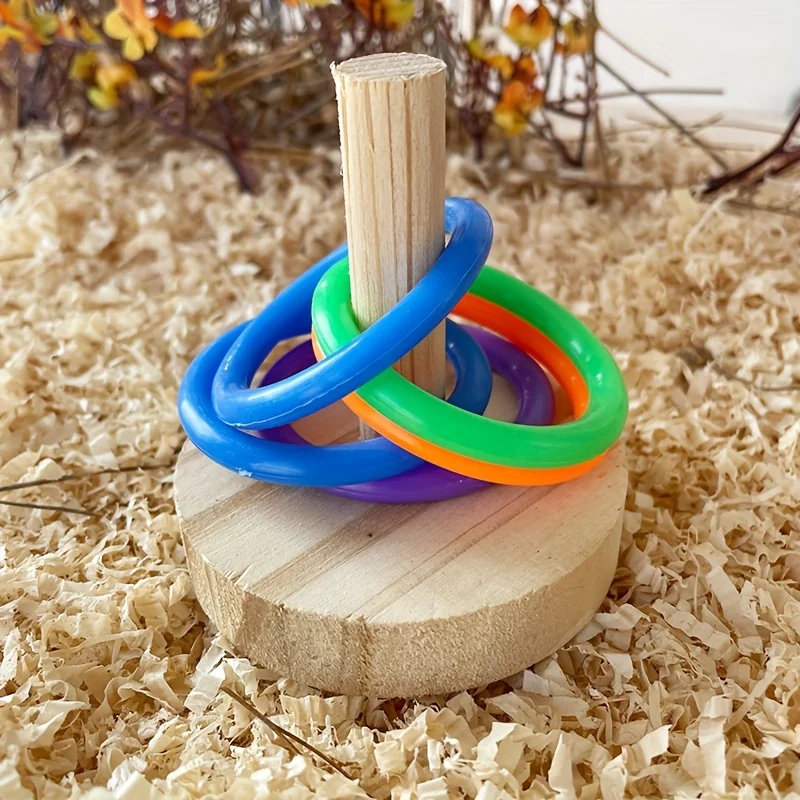 木製インタラクティブオウムリングおもちゃ教育運動刺激楽しい遊 - Gymnastic Rings Wooden のレビューと価格