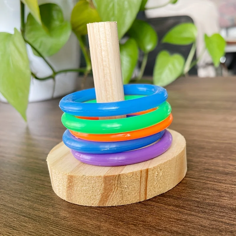 木製インタラクティブオウムリングおもちゃ教育運動刺激楽しい遊 - Gymnastic Rings Wooden のレビューと価格